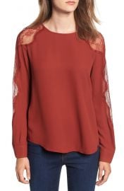 Chelsea28 Lace Inset Blouse at Nordstrom